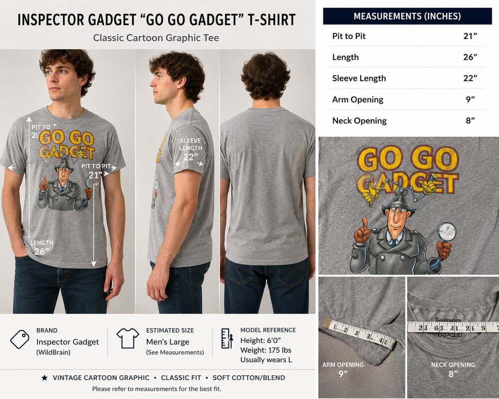 Inspector Gadget Go Go Gadget Graphic T-Shirt